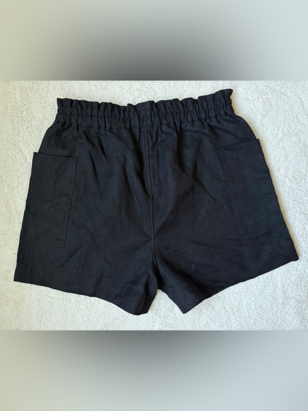 NWT Rails Black Linen Paperbag Women's Shorts Size Medium - Picture 2 of 9